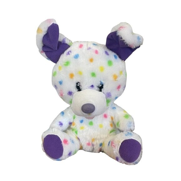 Build-a-Bear Buddies Smallfry Confetti Dog Puppy Plush Stuffed Toy Purple Ear 7" - Picture 1 of 10